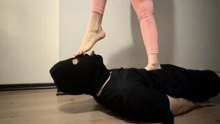 Goddess Adriana tramples her slave and plays with him under her magnificent feet