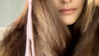 Long Hair Extreme Brushing – Massive Spit & Creamy Yogurt Mess