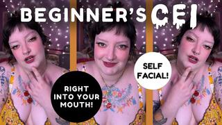 Beginner's CEI. Self-facial, right into your mouth!