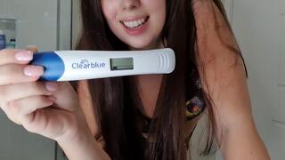 Pregnancy test and dirty talking about being pregnant