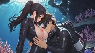 Wreck Diving Danger Turns to Hard Fuck | French Diver Creampied in Ocean