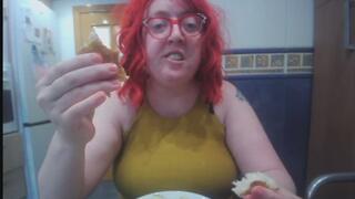 Messy Bratwurst & Potatoes Eating - Open Mouth Chewing POV