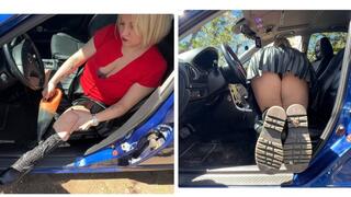 Teasing Car Cleanup — Vacuuming Dirty Boots SD