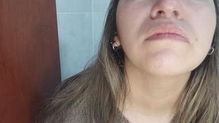 Blowing my nose with soft, green mucus