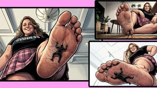 BBW Giantess Goddess Crushes & Devours Tiny Worshippers Under Her Massive Bare Feet