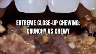 Extreme close-up chewing: crunchy vs chewy - OnlyVanessa