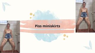pissing in miniskirts jeans