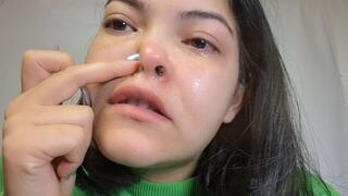 I'm blowing my nose while I cry over my ex.