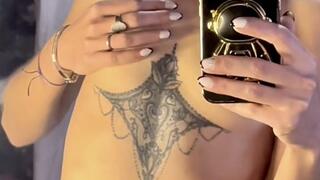 Smoking Hot Topless Mirror Dance - Bare Tits Smoking Tease