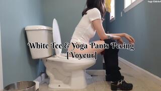 White Tee & Yoga Pants Peeing [Voyeur] SD