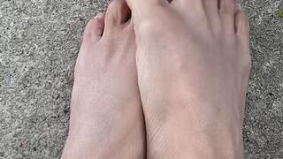 4. Melove. Naked Toes On the Cement Outdoor