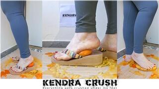 Tangerines And Bananas Squashed Underfoot - Flip-Flops and Bare Feet + Slow Motion