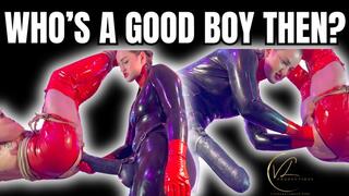 (720P) WHOS A GOOD BOY THEN? Vivienne l'Amour puts her excitable new gay puppy through obedience retraining with BONDAGE CONFINEMENT, FISTING AND PEGGING as he learns to behave for her and do as he is told copy