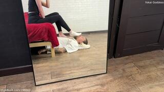 Making slave sniff and worship My sweaty feet after workout