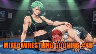 Mixed Wrestling Gooning #4D: Wrestling Queen's Goon Crush Mind Control (Animated, Music, Text)