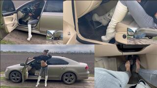 Revving a Volkswagen in white boots (storyline, part 1)