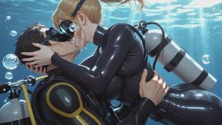 Wetsuit Sex Inside Shipwreck | Intense Ocean Creampie & Decompression Stop