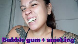 Chewing gum while smoking