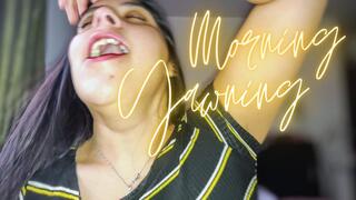 Morning skin routine yawning