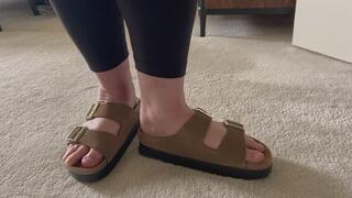 POV Bare Feet & Birkenstock Sandals. Please Slip My Sandals Off So I Can Stroke You with My Feet.
