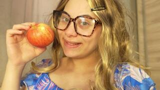 The clip includes childlike elements in the setting or in the behavior shown.