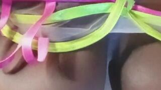 Preggo riding my dildo while having kicks