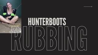 rubbing hunter boots in small tits