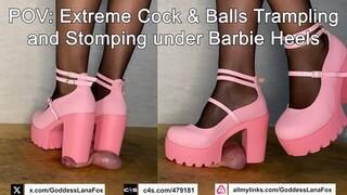 POV: Extreme Cock & Balls Trampling and Stomping under Barbie Heels