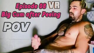 Amateur Solo Male Peeing , Masturbating & Cumming in Home Toilet 8K