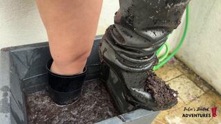 Dior Leather High-Heel Boots vs Mud & Water — Gardening Test