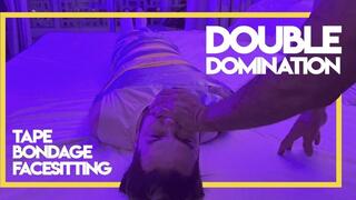 Double Domination & Facesitting (1080) Gay Bondage - Gay Domination - Tape Bondage - Facesitting - Sneakers - BDSM