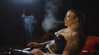 Crimson cushion and a cigarette 4K MP4