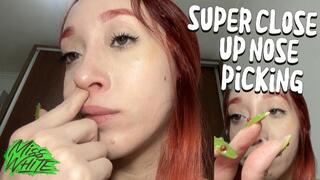 Super Close Up Nose Picking