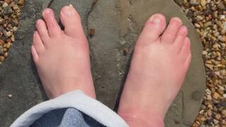 POV Enjoying the Feels of Spring Under My Feet in My Rock Garden. Sensual & Sexy!
