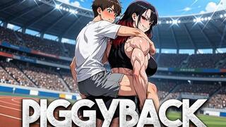 Piggyback Victory Lap - Rika Makes You Ride Her Sweaty Back Like Pathetic Cargo