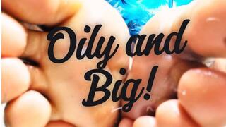 Oily and Big! Mistress Rubs her Giantess Feet!