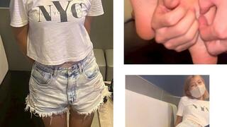 Gorgeous Japanese Gyaru with Red Nail Polish has Sensitive Size 9 Soles Tickled; 5 Minutes 13 Seconds