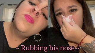 Nose blowing like a trumpet + snot