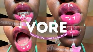 Vore Fantasy: Tiny Friends Swallowed & Digested - Giantess - Ebony - Mouthfetish - Uvula - Drool - Biglips - Longtongue - Fetish