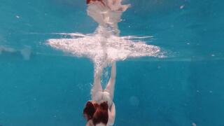 Swimming naked underwater POV