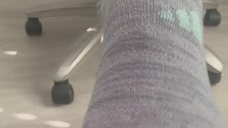 Under desk foot ignore gym shoes
