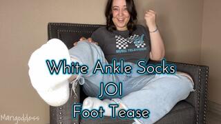 White Ankle Socks JOI Foot Tease
