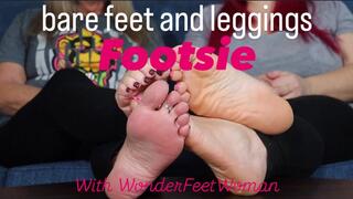 Barefoot Mel and WonderFeetWoman Bare Feet and Leggings Footsie