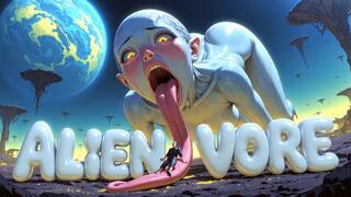 ALIEN VORE - Glossy Black Alien Predator Gulps Your Entire Body Whole Down Her Throat Into Her Swollen Glowing Belly (Erotic Audio)