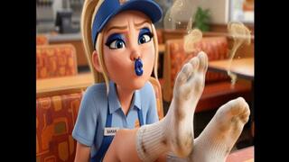 SWEATY SMELLY WHITE SOCKS AFTERWORK