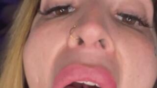 Your giantess Ashley swallows colorful gummy bears naked