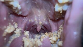 Eating Peanuts Close-Up Inside My Mouth - Uvula Full View
