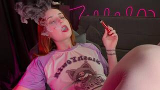 My First Smoke of the Day – Genuine Unscripted Redhead Blowing Clouds