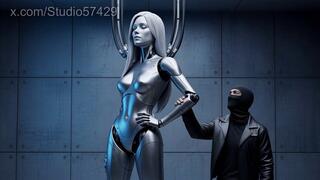 Sexy Dominatrix Robot Meets Burglar - Fembot Giantess