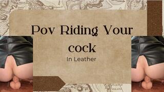pov riding dildo in leather
